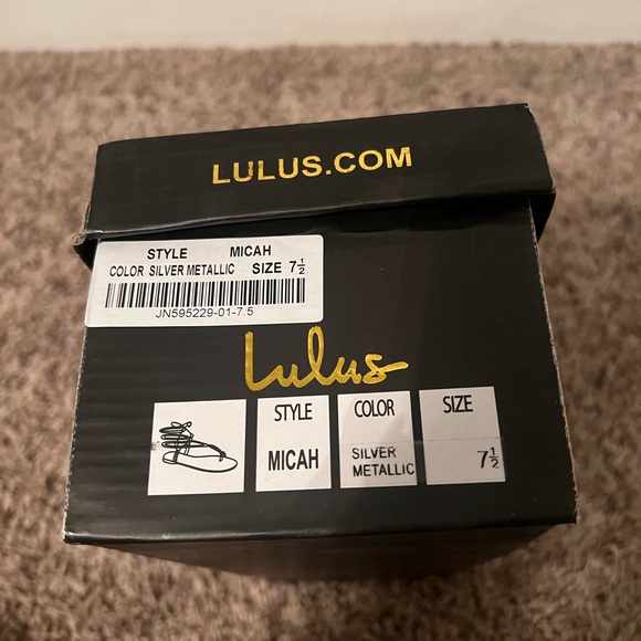 Lulu’s Micah Silver Metallic Tie Up Sandals - Picture 4 of 6